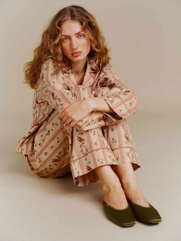 Priya Flat Mule - Pickle Satin